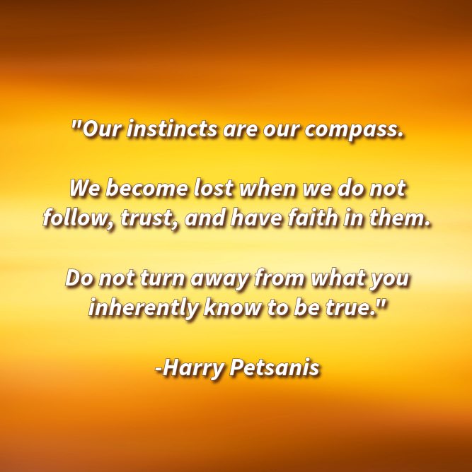 harrypetsanis's tweet photo. "Our instincts are our compass.
We become lost when we do not follow, trust, and have faith in them.
Do not turn away from what you inherently know to be true."
-Harry Petsanis
#TrustYourself
#InnerCompass
#FollowYourInstincts
#FaithInYourself
“Stay True to Your Inner Compass” by Harry Petsanis, Mindset Coach