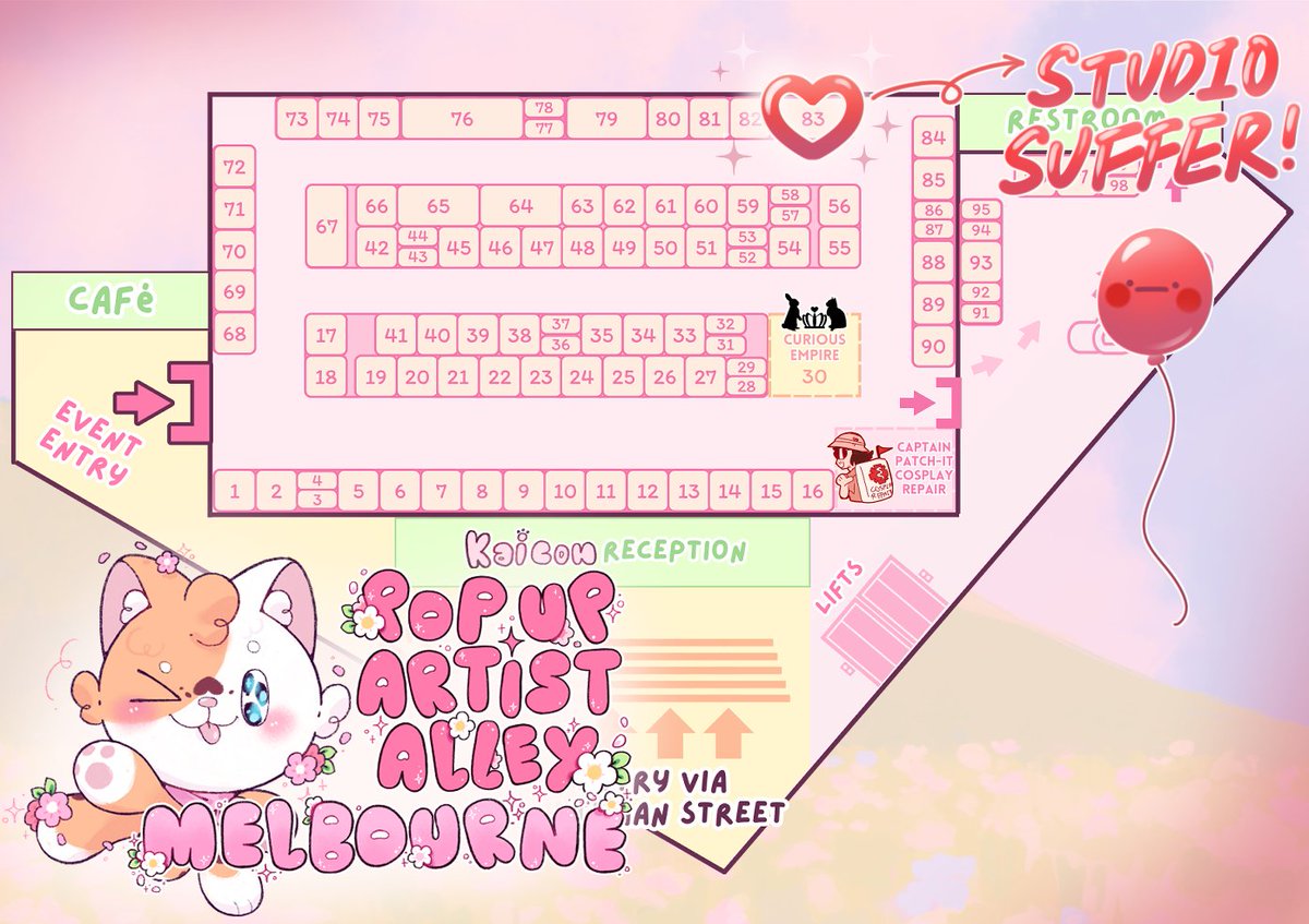 STUDIO SUFFER WILL BE AT KAICON THIS WEEKEND!! 🎈✨

We'll all be having our own sections so expect to see a new looking setup... 👀 

Hope to see some of y'all there hehe I have some new Saiki and Phoenix Wright prints!