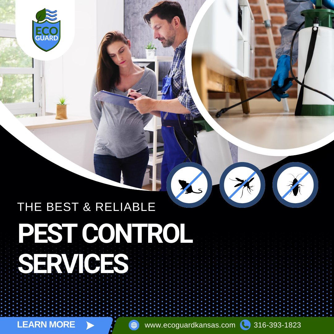ecoguardkansas's tweet image. For businesses in south-central Kansas, EcoGuard Pest Control provides tailored pest management solutions. From restaurants to hotels, we understand the unique challenges each industry faces and offer targeted treatments to keep your business pest-free. #BusinessPestControl