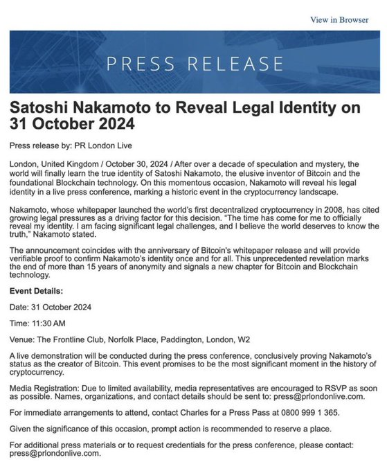 SATOSHI’S IDENTITY WILL BE REALLY REVEALED?🤯

Another #Satoshi reveal fake news or real?

Only 103 members are in their Meetup group...🚩

Comment below👇#BTC
