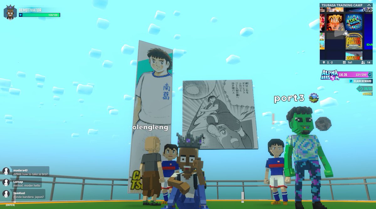 ⚽ Even Tsubasa needs to hit training camp before bringing home another championship🏅Come train with me in <a href="/TheSandboxGame/">The Sandbox</a> register-landings.sandbox.game/alphaseason4-s… #TheSandbox #AlphaSeason4 #AS4SocialChallenge