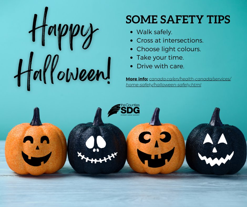 HAPPY HALLOWEEN! Mother Nature, it would seem, loves Halloween. The weather looks downright PERFECT for trick-or-treating. Please enjoy the night safely and responsibly. Here are some Halloween safety tips!

MORE INFO: canada.ca/en/health-cana…