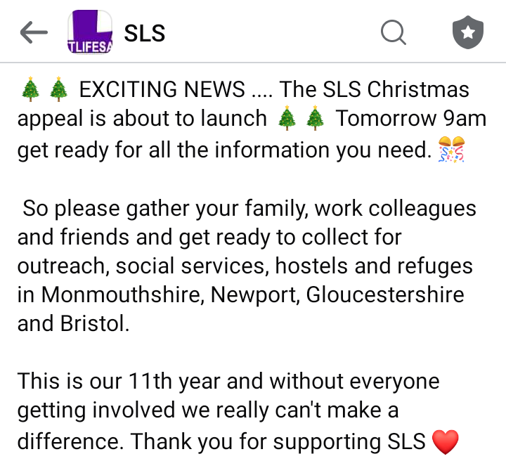 Are you ready? #ChristmasSLS appeal incoming 🎄🎄🎄🎄🎄🎄