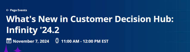 Infinity '24.2 just launched and it is packed with ton of great features for Customer Decision Hub! Watch this teaser to learn about #customerjourneys and register for the full webinar on November 7: pega.com/webinars/pega-… pe.ga/4foG443