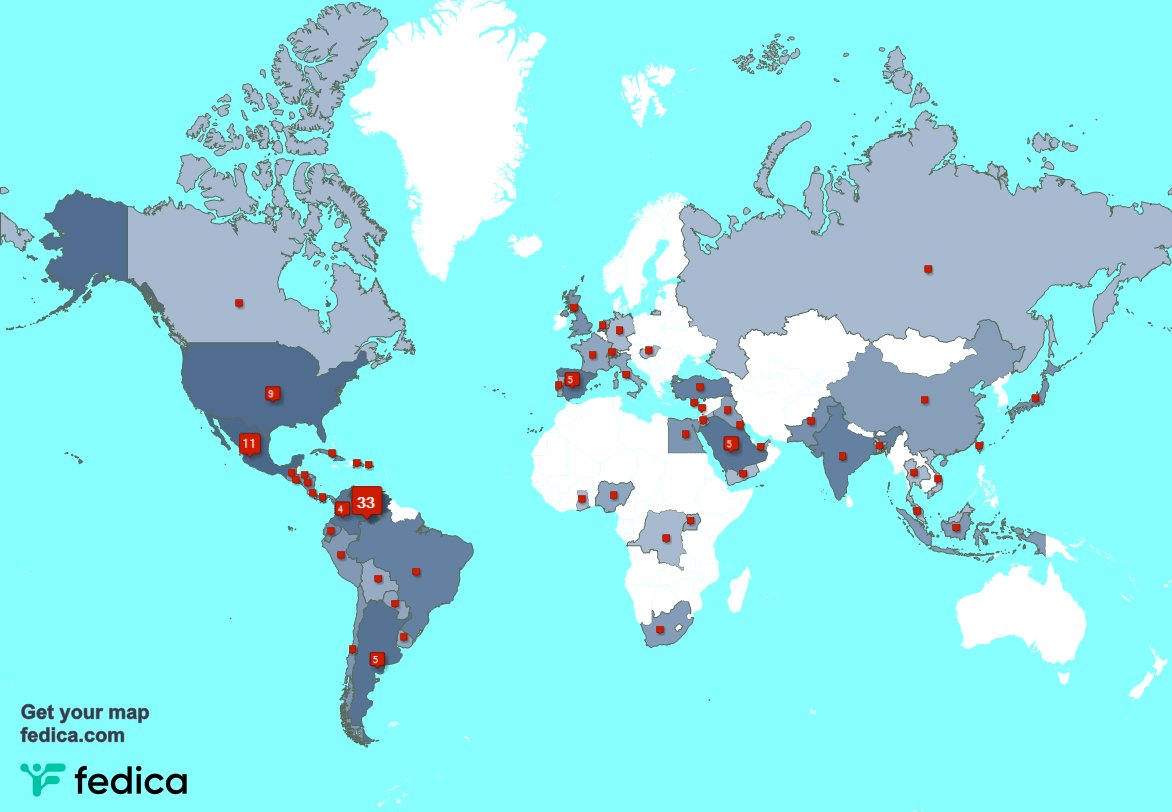 Muchas gracias a mis 5 nuevos seguidores desde Estados Unidos, y más durante la última semana. fedica.com/!Soymiguelgrah…