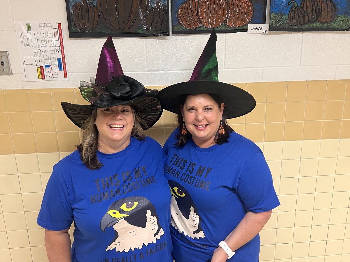 Our admin is rocking their human costumes. We are grateful that they are actually Falcons! 😉 💙💛💙💛 <a href="/vbschools/">VBSchools</a>