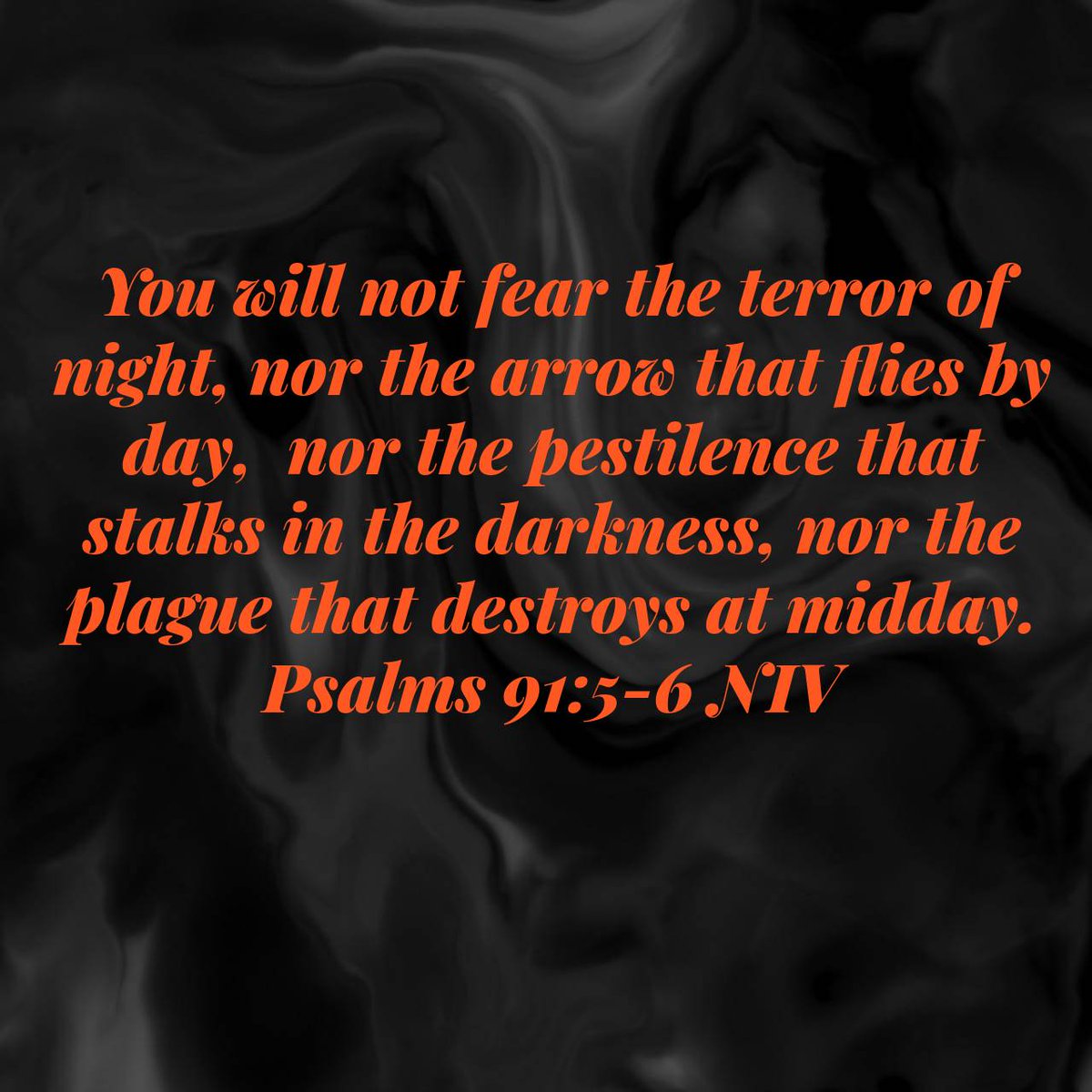 sdwashington's tweet photo. Psalms 91:5-6 NIV
You will not fear the terror of night, nor the arrow that flies by day, nor the pestilence that stalks in the darkness, nor the plague that destroys at midday.

https://t.co/SRZWLJpFDJ https://t.co/k1TLBAHXnV