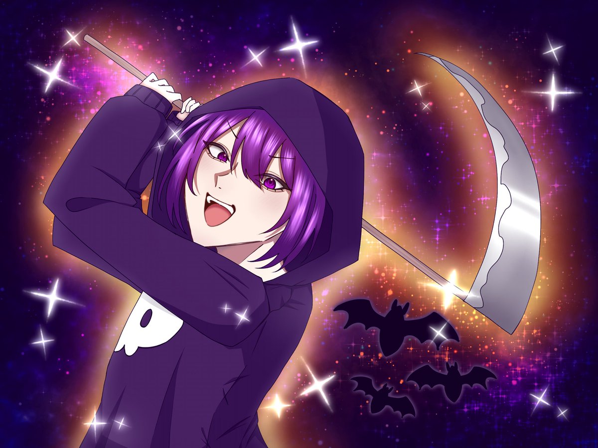 tookosabu's tweet photo. ハッピーハロウィン🎃 #しにがみあーと https://t.co/F3HVepb2wk