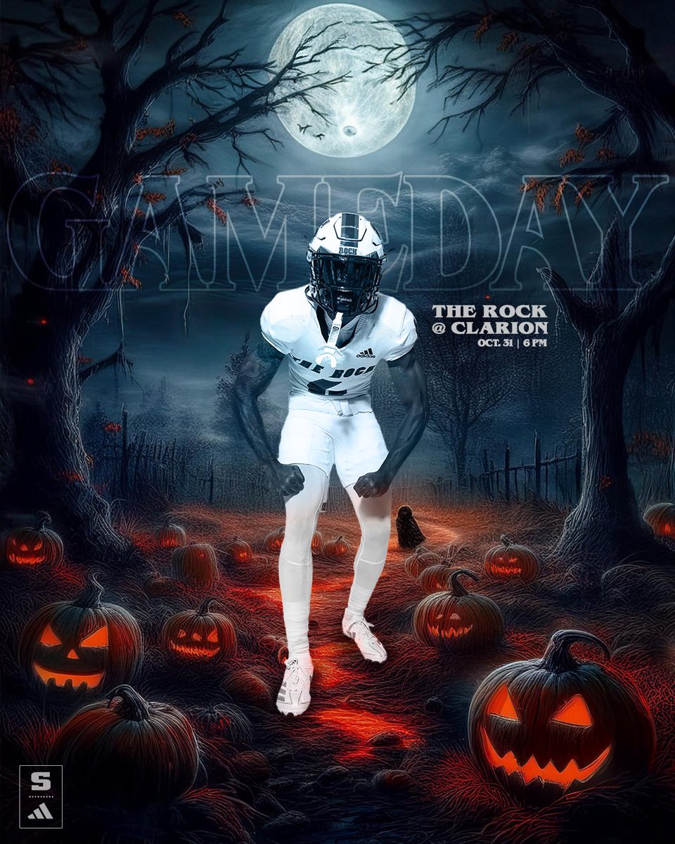 Rock_Athletics's tweet photo. FB: It’s a Halloween game day! No. 14 Slippery Rock travels to Clarion for a 6 p.m. kickoff tonight. Everything you need to know for the game is at the link 👇

Game Notes🔗: https://t.co/wQQjqpNy8Y https://t.co/BkWhl3XgS7