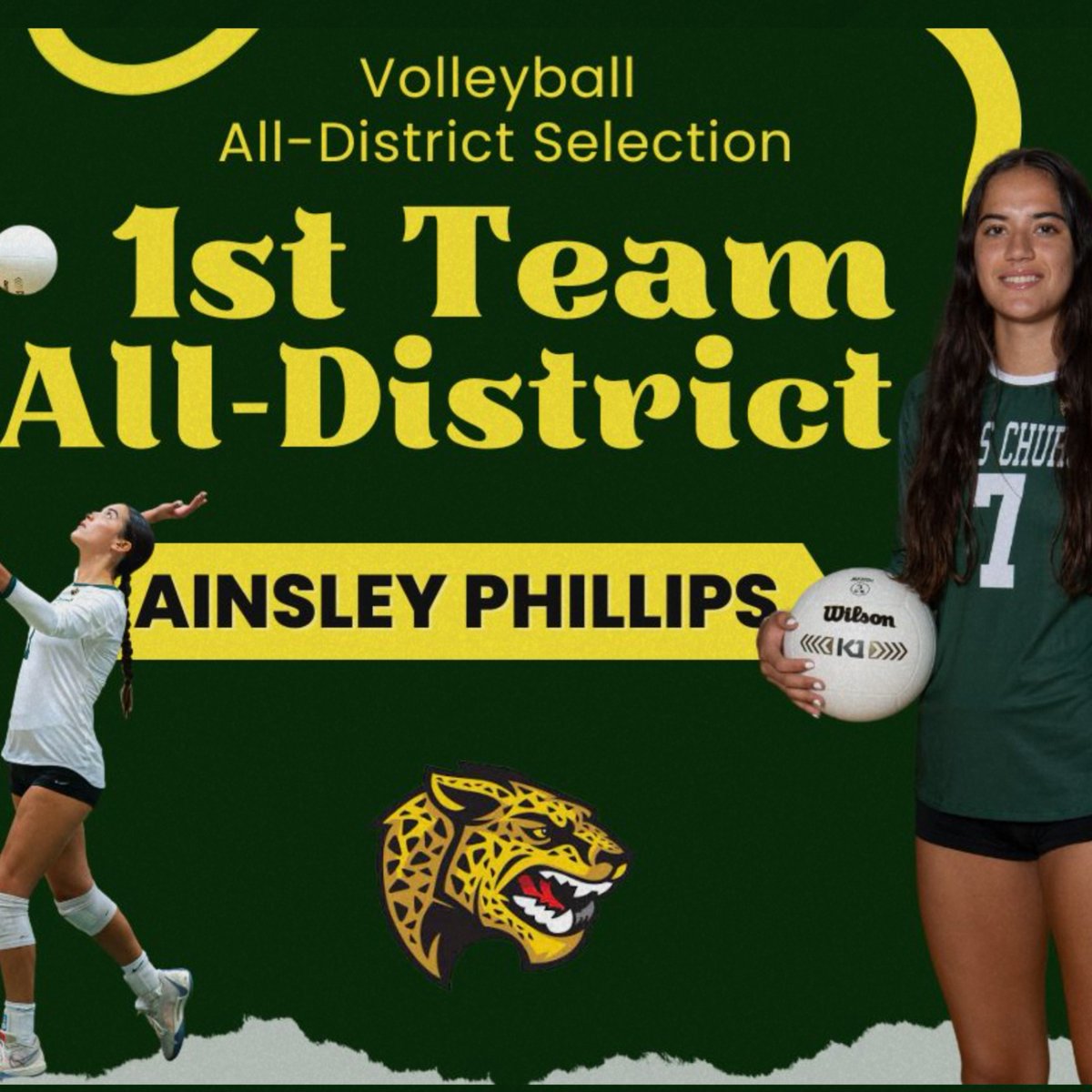 FCJagsAthletics's tweet photo. JUST IN! After securing a spot in the CHAMPIONSHIP GAME, we have some players to honor! We have TWO player of the years: Adele for Libero of the Year and Eli for Player of the year! Ainsley for 1st Team All-District! Let's go! https://t.co/EhKuCskedb