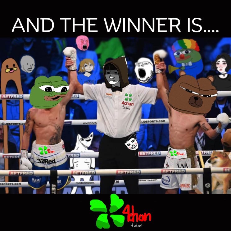 mariushav's tweet image. 11.11.2024👀👀

#4Chan @4chantokenio 🍀

IYKYK😎

0xe0A458BF4AcF353cB45e211281A334BB1d837885

Also available on #Lbank 

LFG #4ChanArmy ,we the BEST🚀🚀

#Eth #Memecoin #1000x $Shib $Doge #Xrp $Gme $Hana $Apu #Volt #Btc #Crypto $Floki #Lunc $Link $Bonk $Amc $Rndr $Inj #Algo #Aave