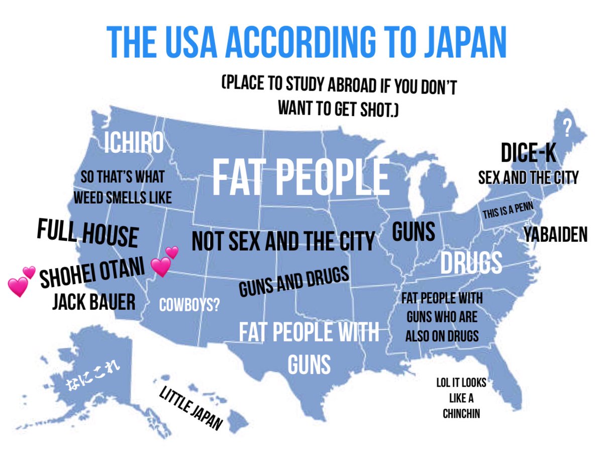 This could get me in trouble but since when did I care so Terrible Maps I will see you “Japanese Stereotypes of European Countries” and raise you The USA…