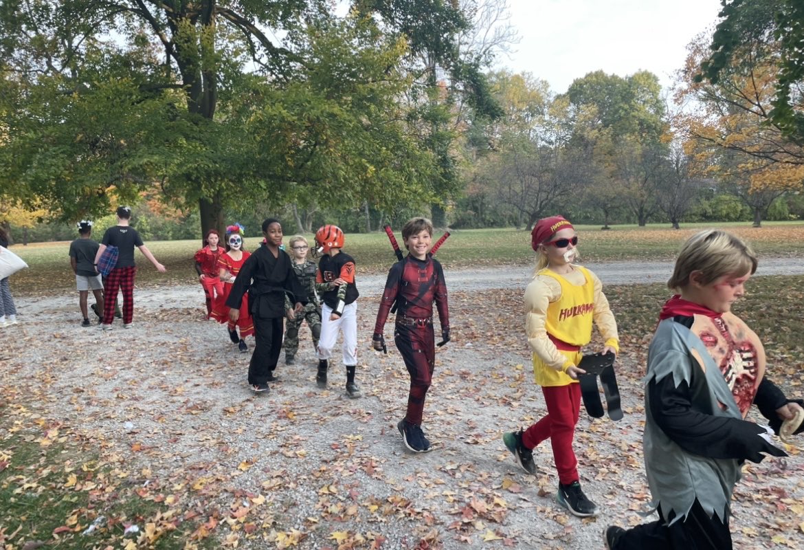 UMacCarthy's tweet photo. Nothing beats Halloween at TLS - gathering at Scarlet Gate for a costume parade was a great start.  Even Finnegan joined in the excitement.  Get ready TLS- the day just gets better. https://t.co/Y3934qBxuj