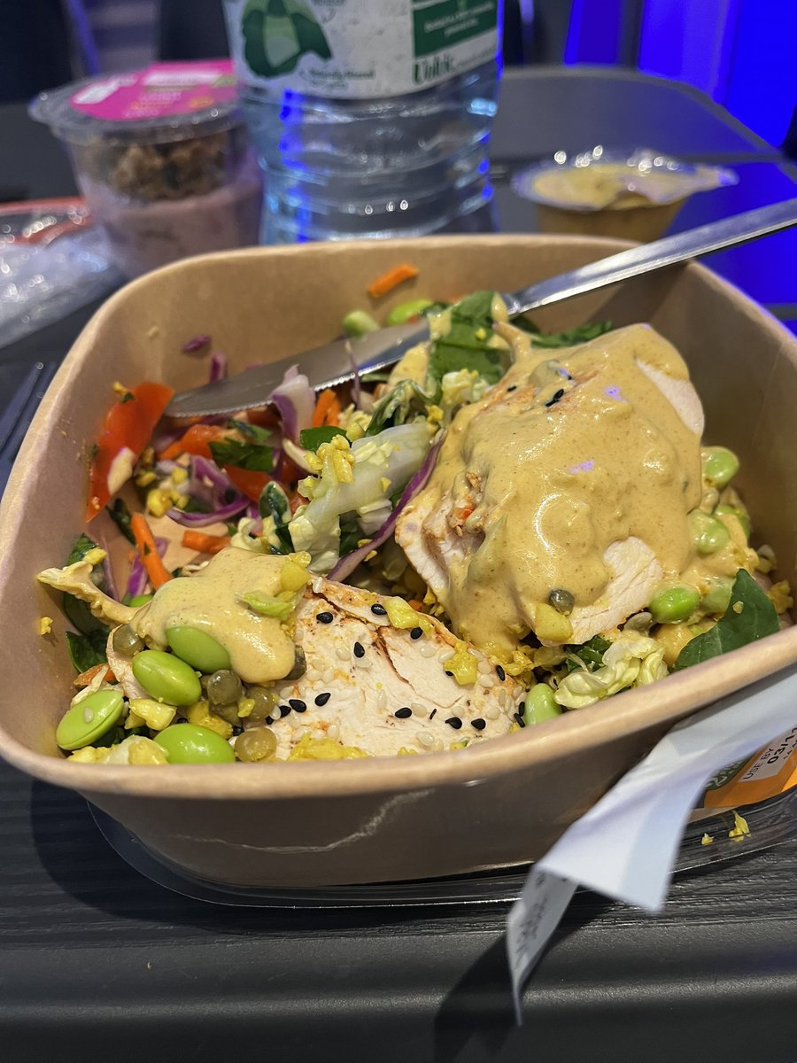 nattinat's tweet photo. @marksandspencer quite disappointed with my naked chicken katsu salad I bought at Euston Station.  No salad and very little chicken!!! https://t.co/n5p8s9Yf0w