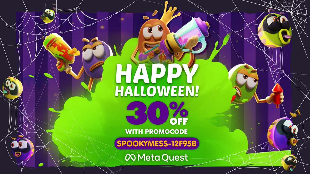 jollycovr's tweet photo. 🎃 Celebrate Halloween with Sugar Mess VR! 🎃
Use code SPOOKYMESS-12F95B at checkout on Meta for 30% off!
Get into the spooky spirit and dive into the sweetest VR FPS! 🍬
Offer valid from October 31 to November 6
✅Get now: https://t.co/6wyUzBhEwD

#MetaQuest3 #SugarMess #VR #halloween2024