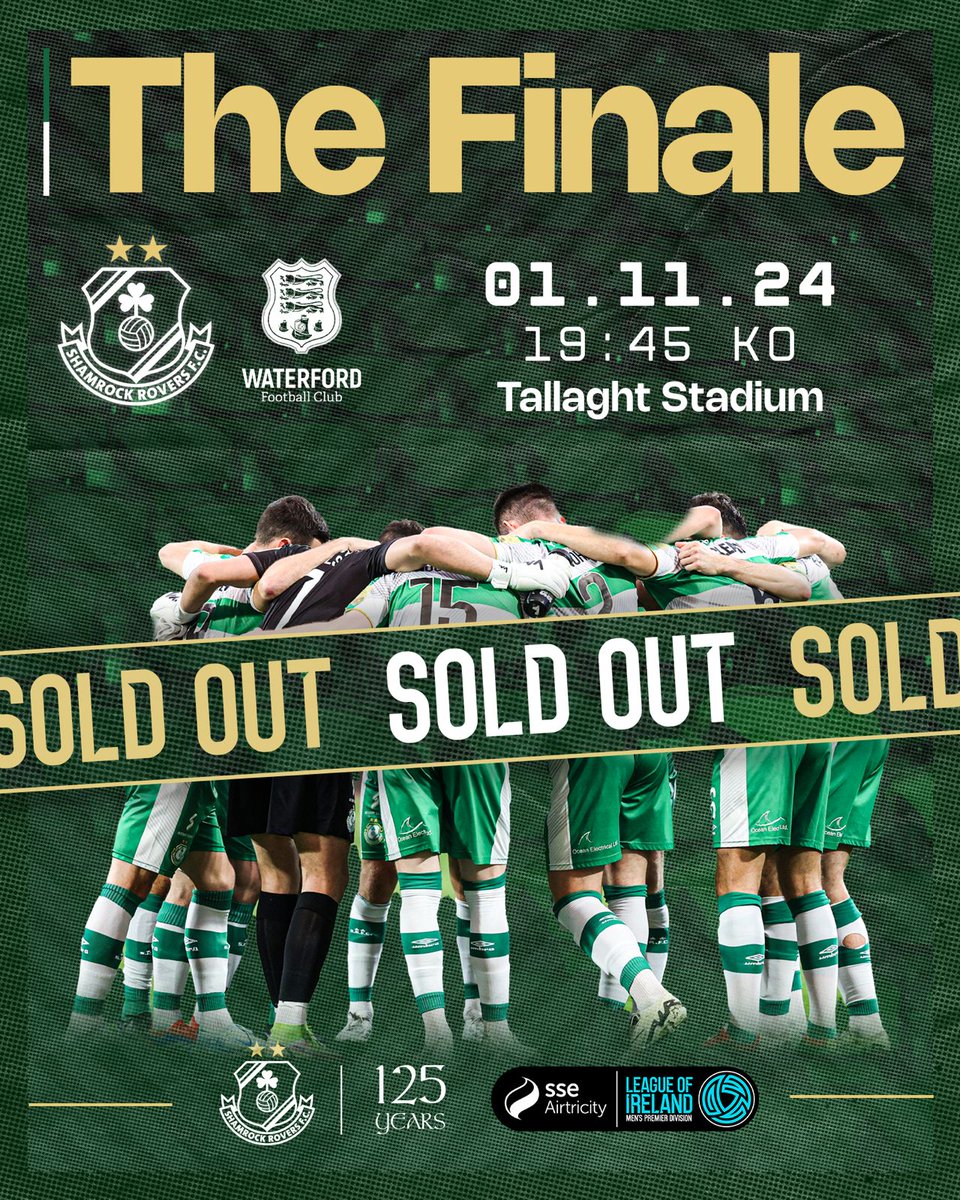 SOLD OUT!

The Finale <a href="/tallaghtstadium/">Tallaght Stadium</a> tomorrow is officially sold out. Close to 10,000 supporters will be there.

See you tomorrow ☘️