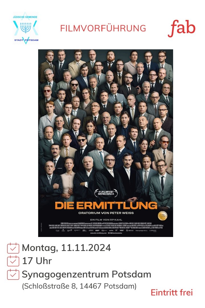 Am 11.11.2024 im Synagogenzentrum Potsdam: Die Ermittlung