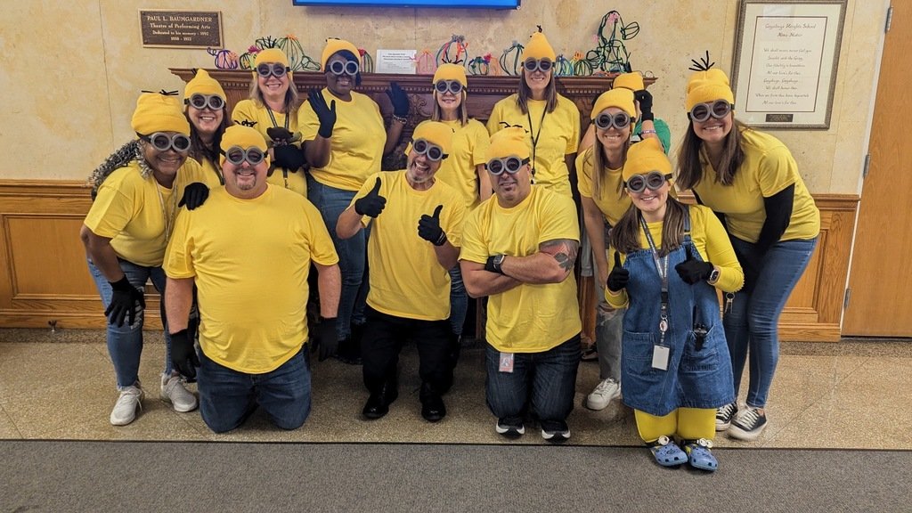 CUYHTS's tweet photo. Going BANANAS for Halloween today! 🍌💛 DES-PIC-ABLE? More like DES-PIC-AMAZING! #MinionsAtWork https://t.co/vr3cRnaYhr