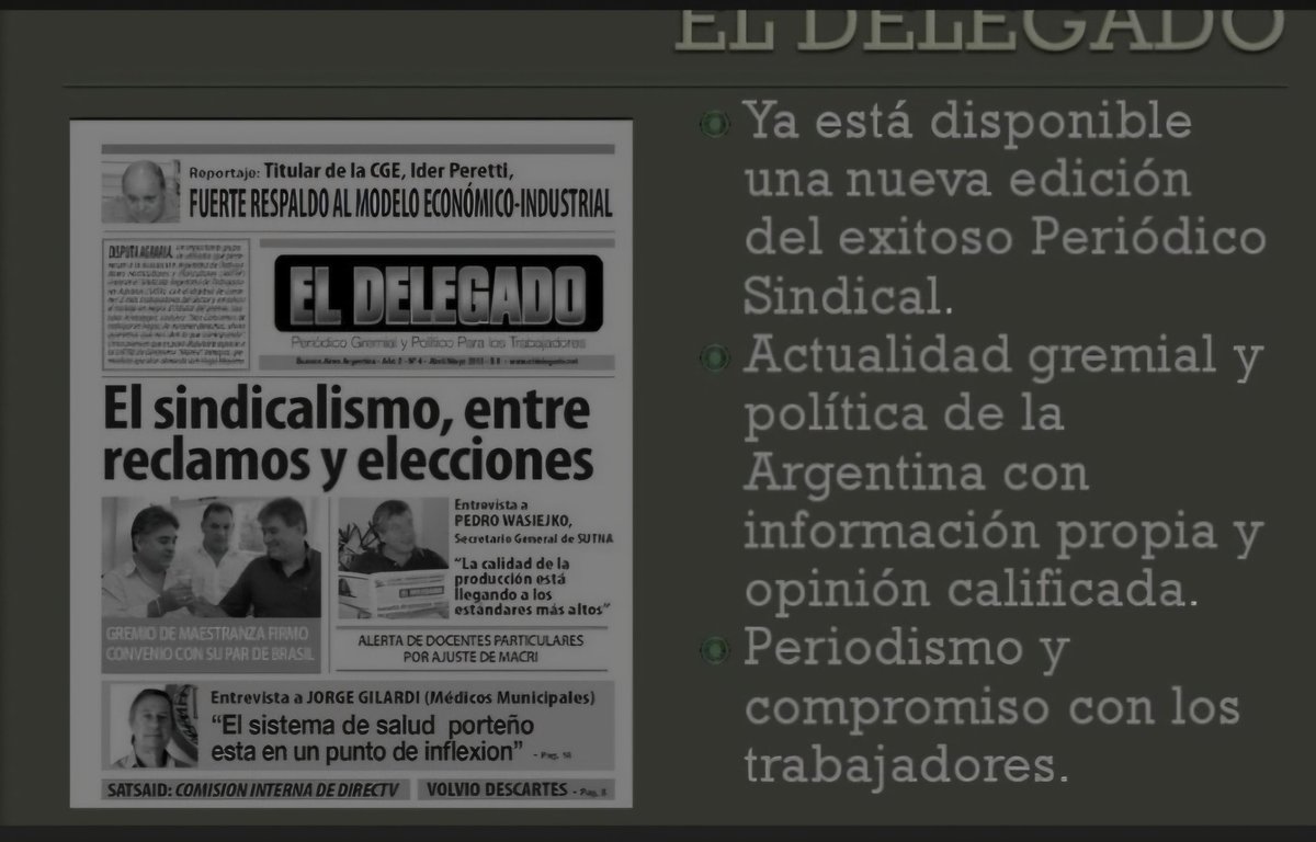 EL DELEGADO: DOCE AÑOS DE COMPROMISO CON LOS TRABAJADORES Y LA JUSTICIA SOCIAL

VER MAS EN:diarioeldelegado.com.ar/inicio/el-dele…