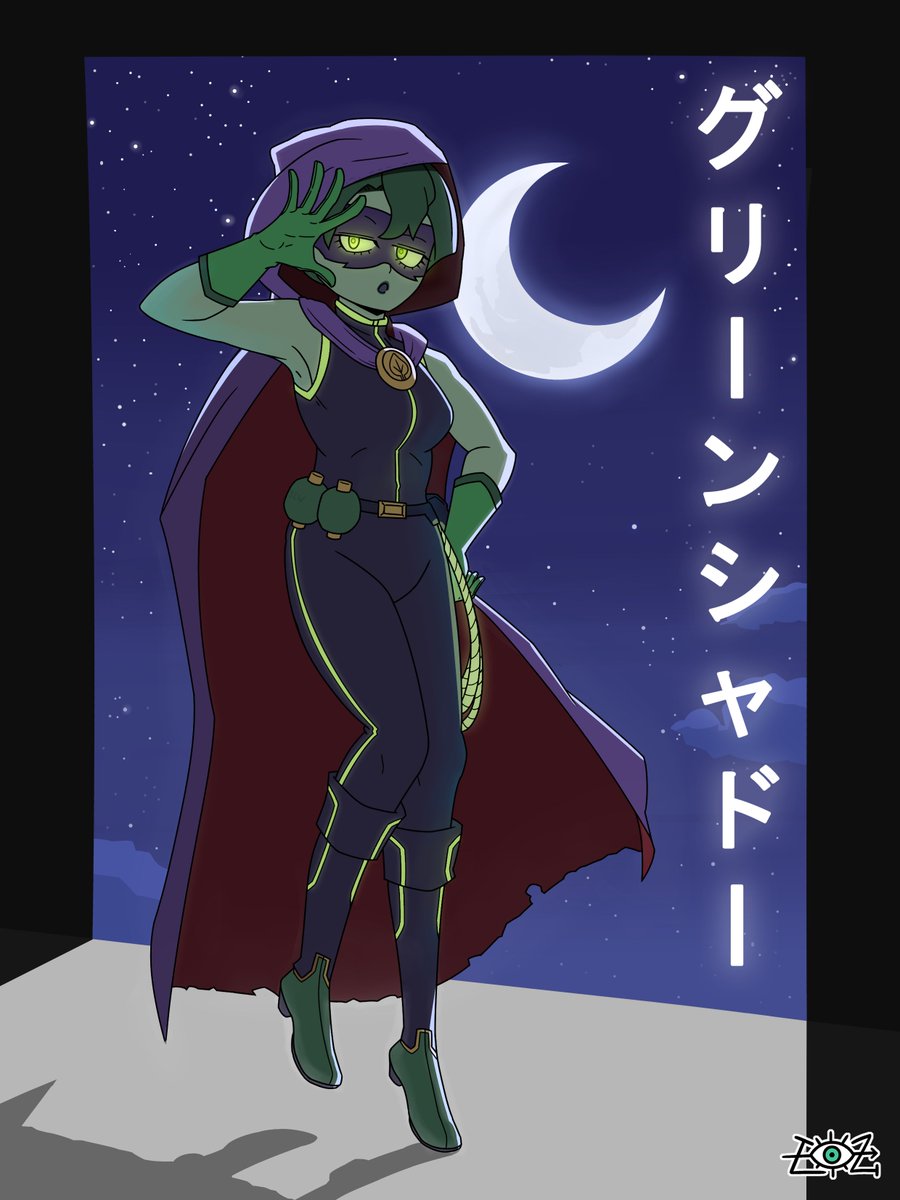 LozLusterclux's tweet photo. Green Shadow from PVZ Heroes as if she's in MHA.

#plantsvszombies #pvz #pvzheroes #plantsvszombiesfanart #MyHeroAcademia https://t.co/Xp64MYxvxd
