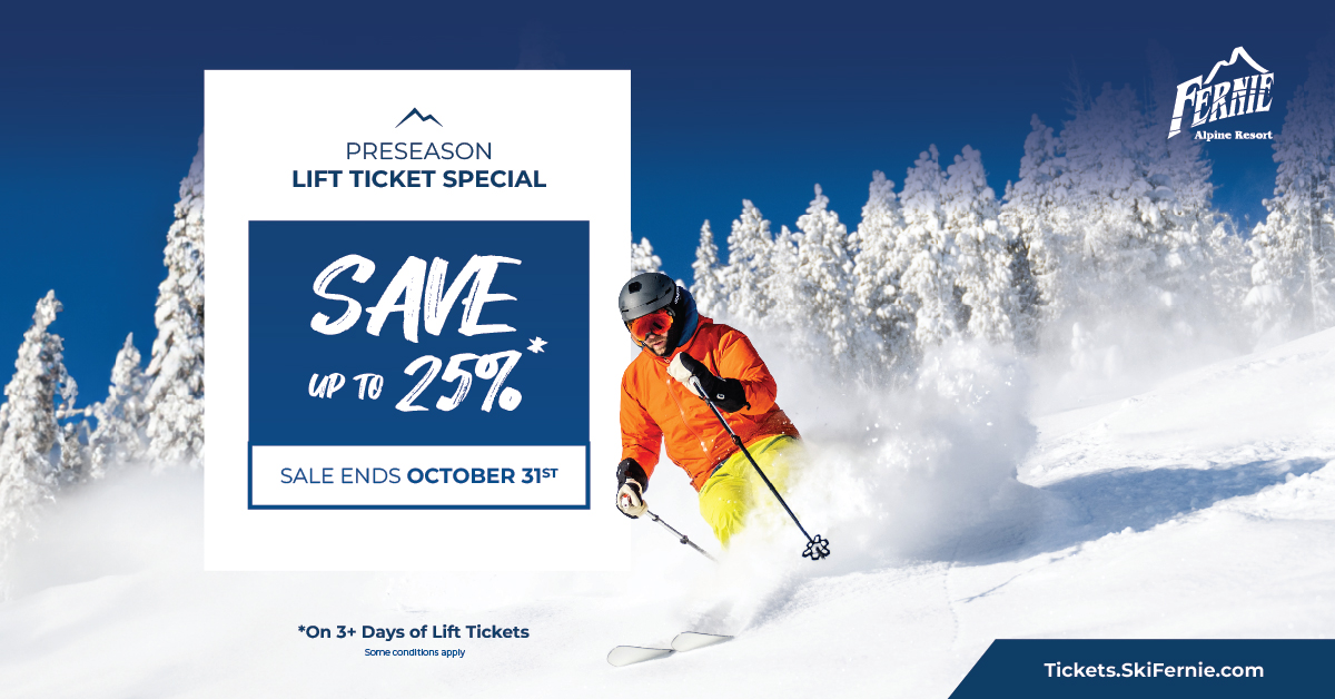 Today is the last day to save 25% on lift tickets!

Multi-Day Ticket Discounts:
3+ Days – Deduct an additional 3%
4+ Days – Deduct an additional 5%

Note: Multi-day tickets must be used on consecutive days.

tickets.skifernie.com/product/lift-t…