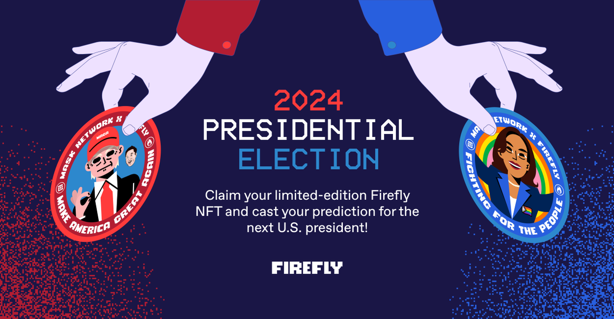 thefireflyapp's tweet image. 🇺🇲 Presidential Election NFTs have landed on #Firefly! 🦅 

The U.S. presidential election affects not only America, but the world 🌍

Wherever you are, show your support for the candidate of your choice with this exclusive Firefly collectible! 🗳️
