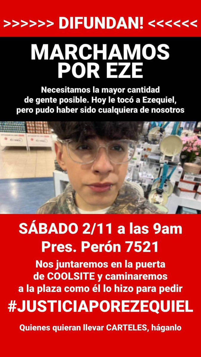 albanodl's tweet photo. #Ituzaingó Familiares y amigos de Ezequiel Altamira, el joven de 16 asesinado a la salida de un boliche de #VillaUdaondo marcharán éste sábado a la puerta de #coolsite colectora #AuOeste (Perón 7521) para pedir #JUSTICIA https://t.co/JRG0aL9yfi