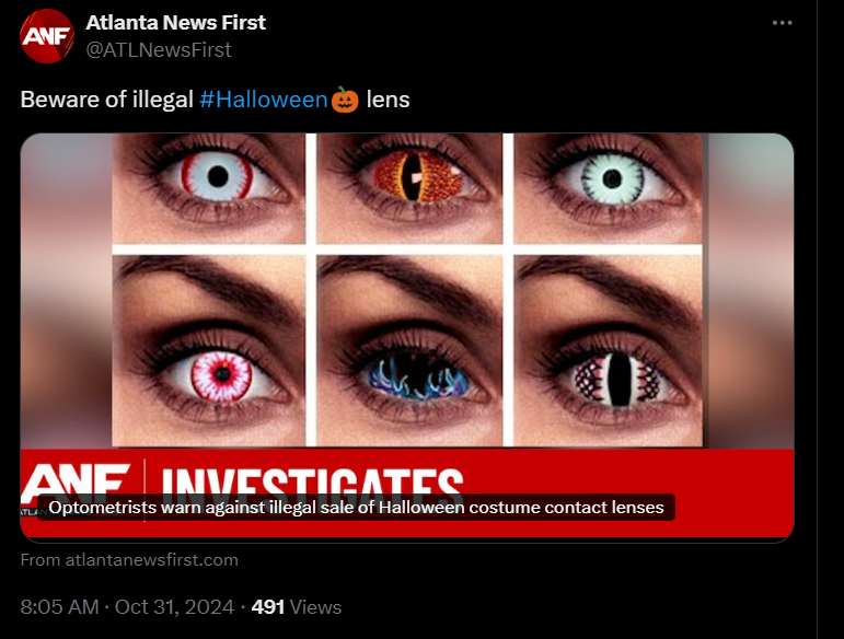 Ga Optometric Assoc (@goa_eyes) on Twitter photo We appreciate <a href="/ATLNewsFirst/">Atlanta News First</a> reporting on <a href="/GOA_Eyes/">Ga Optometric Assoc</a> #Halloween #ConsumerAlert & the dangers of decorative contact lenses! goa.memberclicks.net/assets/Press_Rโฆ We appreciate <a href="/ATLNewsFirst/">Atlanta News First</a> reporting on <a href="/GOA_Eyes/">Ga Optometric Assoc</a> #Halloween #ConsumerAlert & the dangers of decorative contact lenses! goa.memberclicks.net/assets/Press_Rโฆ