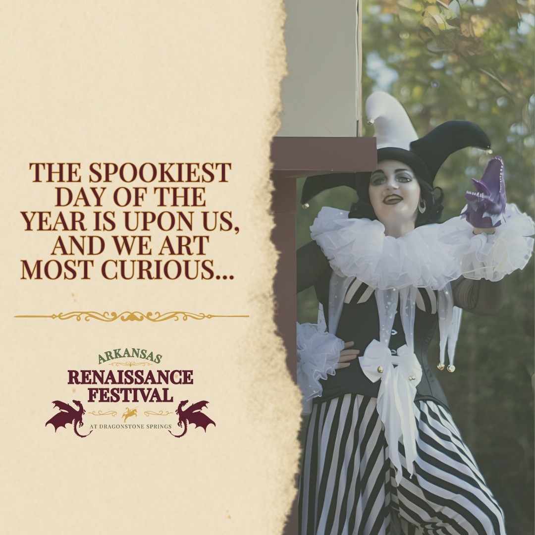 ArRenFair's tweet photo. What attire shall ye don this All Hallows' Eve? Wilt thou appear as a noble knight, a fanciful fairy, or perchance something more sinister, like a wicked witch or a mischievous specter? 🧙‍♀️ Pray, share below, and let thy fellow merrymakers know! 👇 – Lady Genevieve https://t.co/wIuw12ZqbY