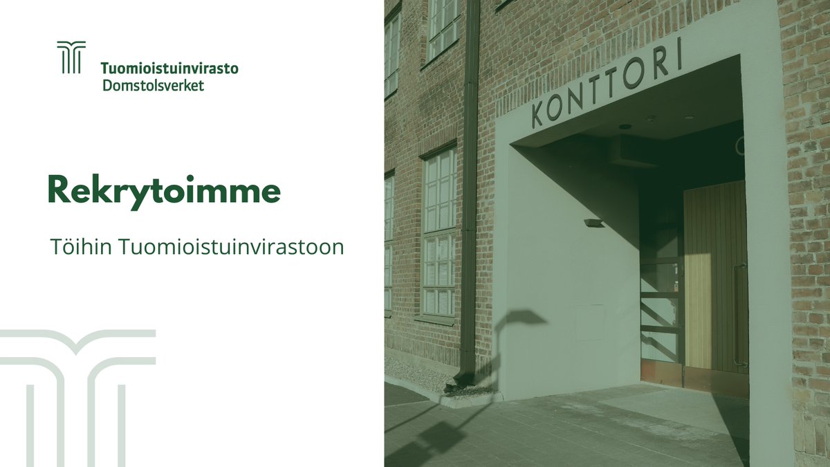Haemme Tuomioistuinviraston kehitysosastolle määräaikaista johtajaa.

Kehitysosaston johtaja johtaa osaston toimintaa ja vastaa osaston vastuulle kuuluvien asioiden hoitamisen järjestämisestä. Johtaja kuuluu viraston johtoryhmään.

🔗 hae viimeistään 15.11 valtiolle.fi/fi/tyopaikat/j…
