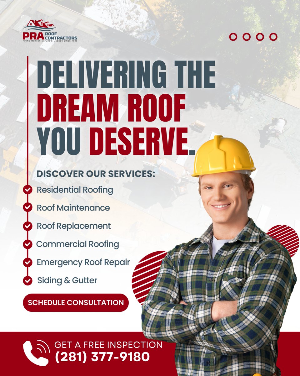 Imagine stepping into a home that’s as safe as it is beautiful, knowing your roof will stand strong no matter what comes. 🏠💪
Contact PRA Roof Contractors today at (281) 377-9180 for a FREE inspection or get an instant quote at praroof.com/instant-quote!
#HomeProtection #Roofing