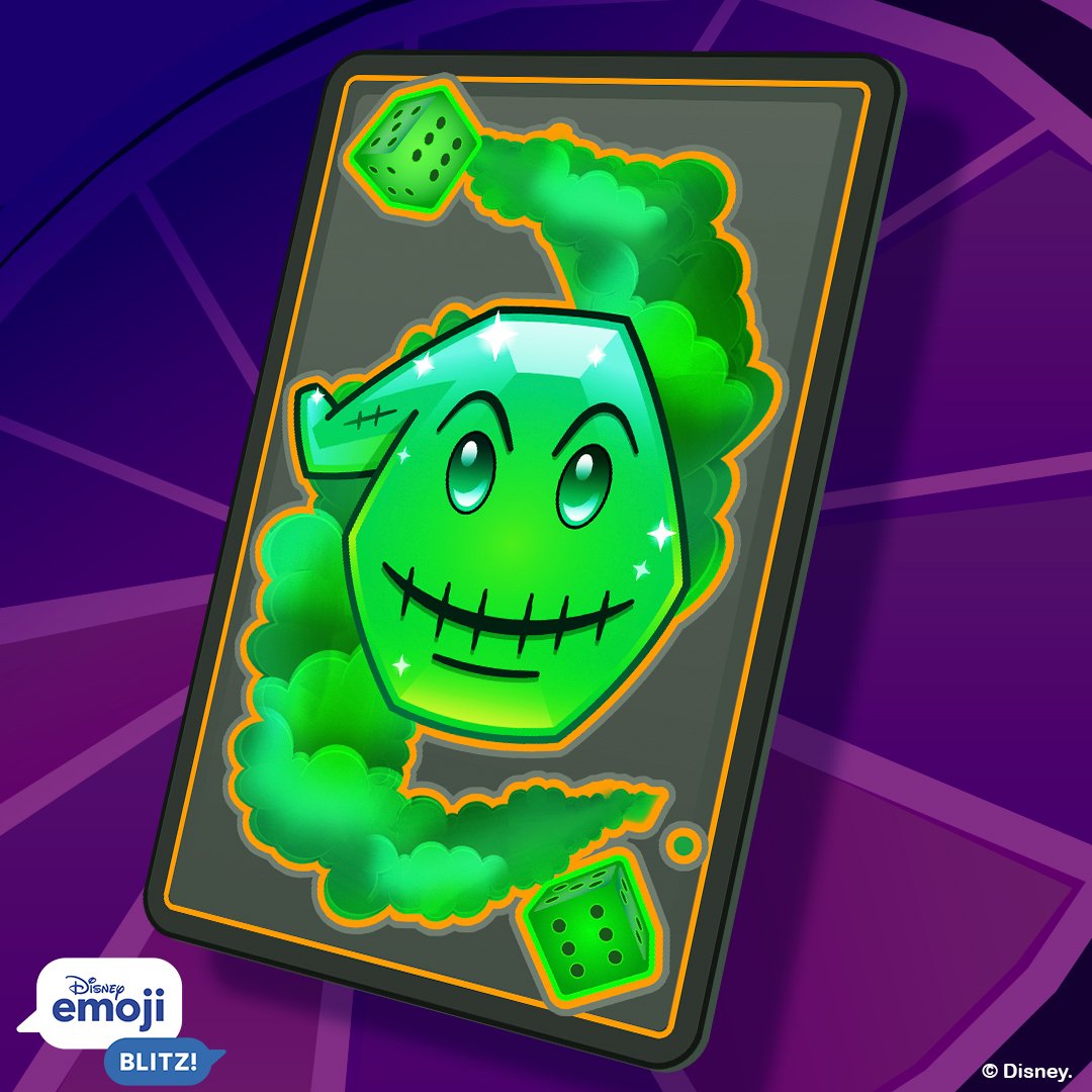 disneyemoji's tweet photo. The brand-new Tourmaline Oogie Boogie says pick a card, any card! 😈 Do you have what it takes to take on a team of crystal villain emojis in our Multi-Villain Event? Play now through November 4th for your chance to earn this brand-new shiny and sinister emoji. ✨ https://t.co/q28N6yGxcF