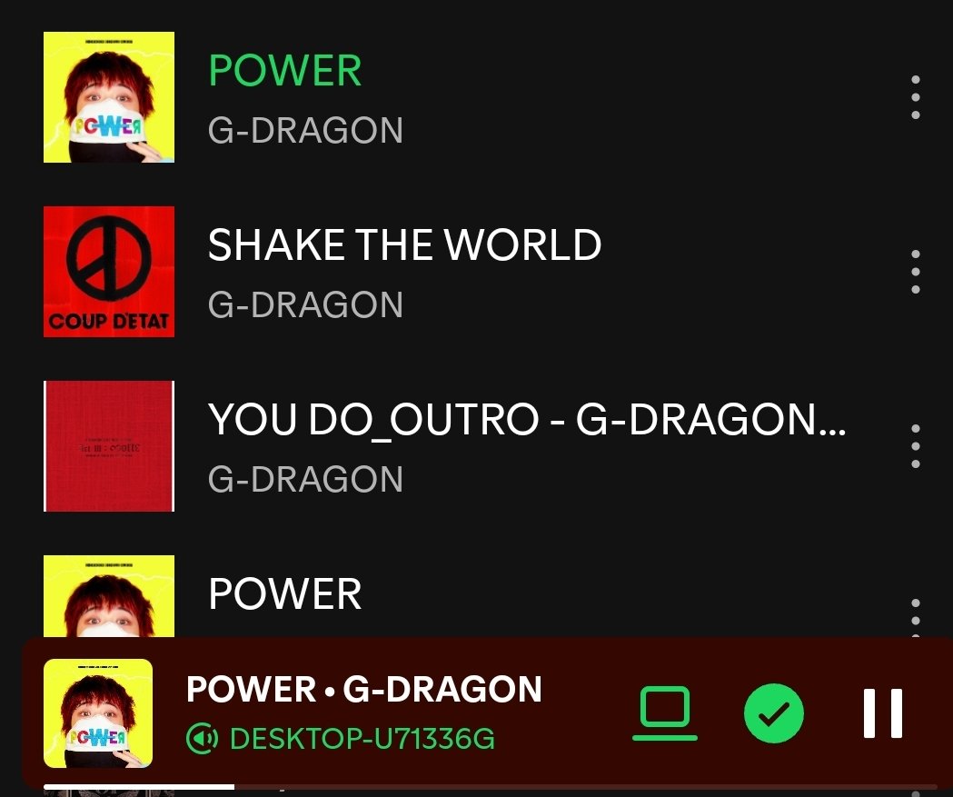 Spotify spotifying ✅️

POWER MV OUT NOW
#GDRAGON_POWER
#GDRAGON2024 #지드래곤파워

▶️youtu.be/NMjhjrBIrG8?si…
