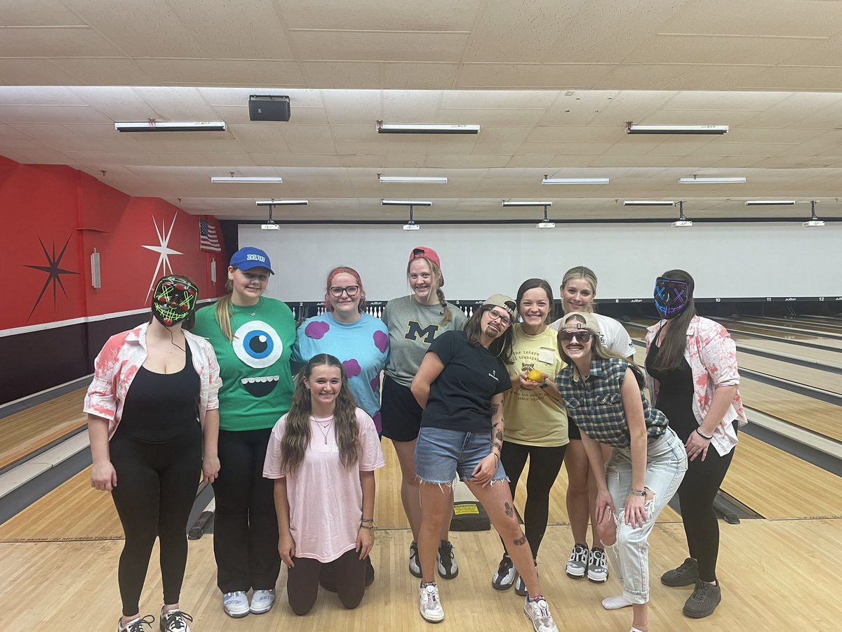 CCCougarBowling's tweet photo. Happy Halloween from your favorite bowlers!! Costume day yesterday at practice. It’s always a treat! https://t.co/L6oibE9EMX