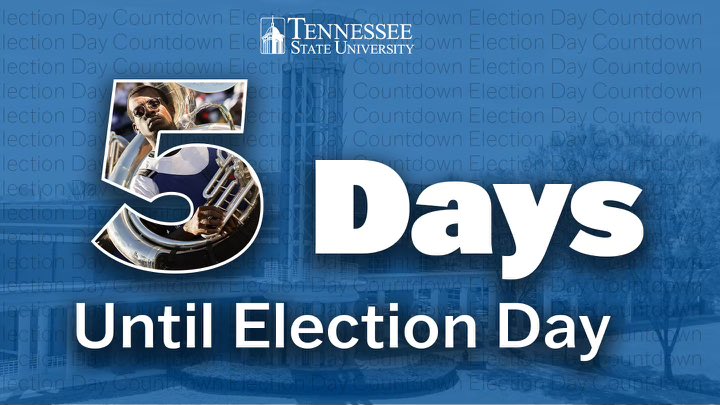 TSUedu's tweet photo. No trick, just a treat when you vote early! Tennessee State University family the countdown continues toward the November 5 General Election. Today is the last day for early voting in TN. What about in your state?
#TSUVotes #IAmAVotingTiger #VotingTigers https://t.co/zQFsgSHIBv