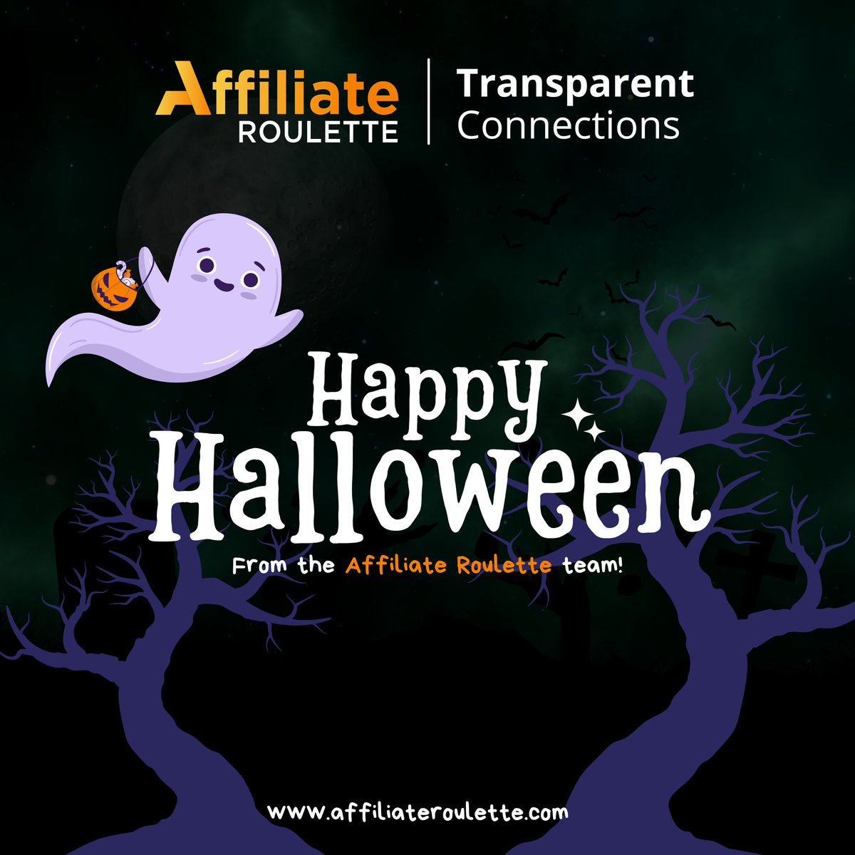 Treat yourself to better partnerships this Halloween! 🎃 Affiliate Roulette is dedicated to creating a trusted and transparent space for affiliates and operators to connect. Happy Halloween from our team to yours.

#AffiliateRoulette #Halloween #igaming #Affiliates