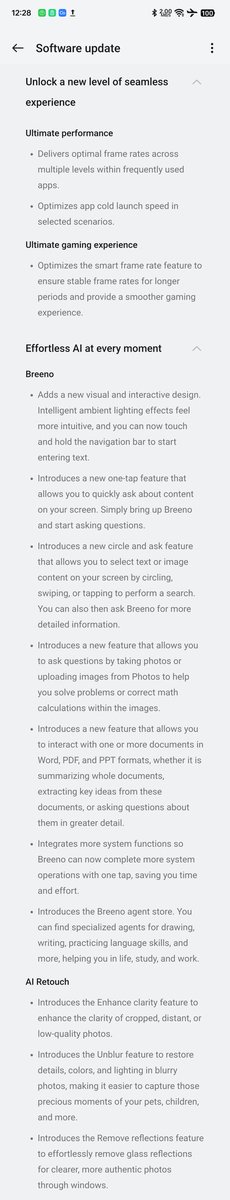 Pr4bhas's tweet photo. @colorosglobal @oppo The update notes were super long, and obviously had to be! This is a major overhaul. While @colorosglobal outdid itself with the #ColorOS14, the #colorOS15 is a mega step forward.
Animations and UI has become buttersmooth, if it wasn't already with previous ColorOS14! https://t.co/QXDwXjkTf4