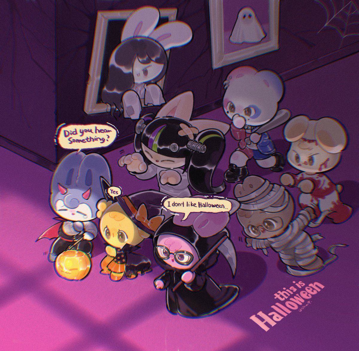 uhseuy's tweet photo. Halloween 
#SKZOOfanart https://t.co/jf7LEXJ3Yx