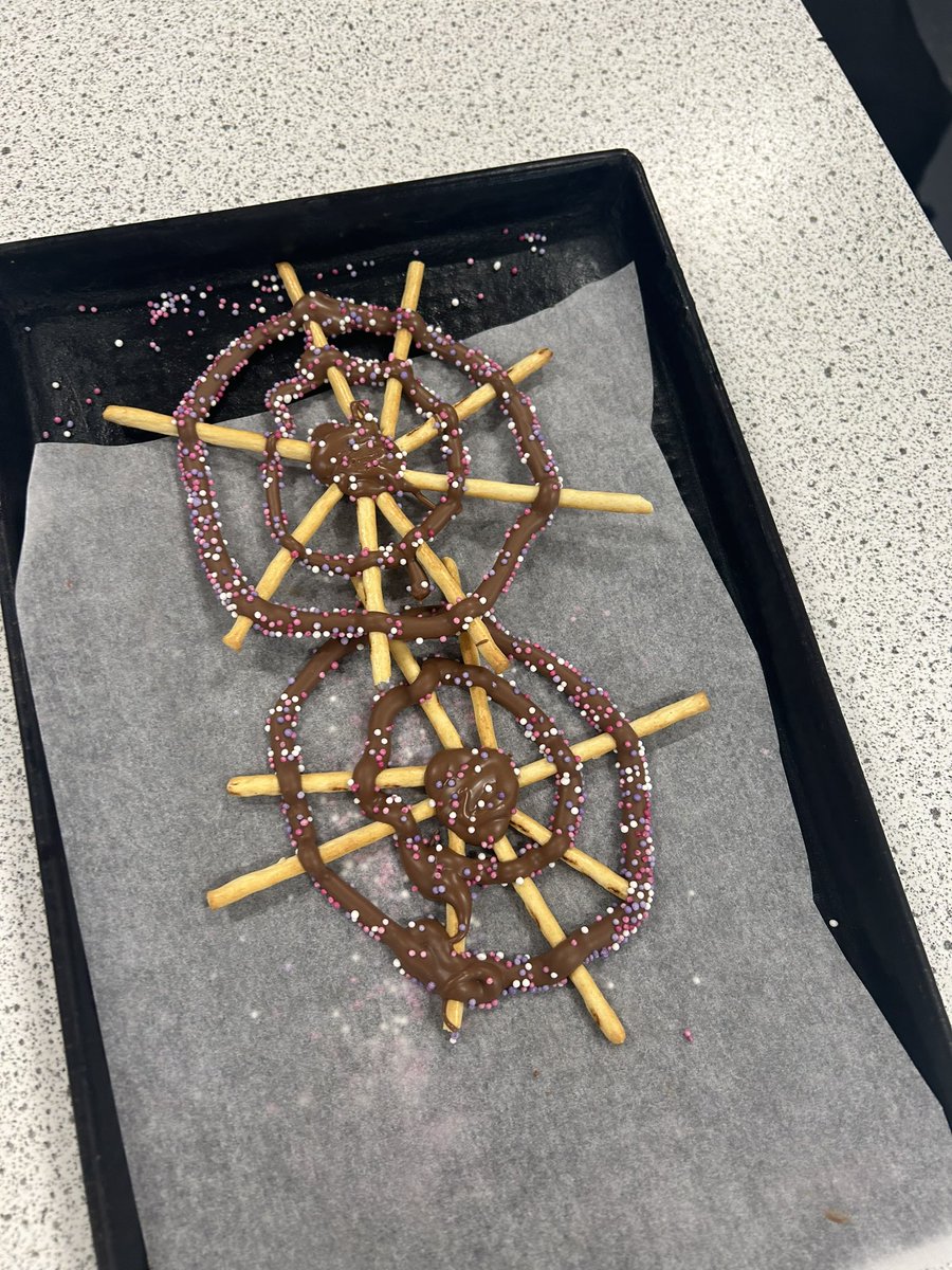 Happy Halloween from HFT - S3 Early Learning making Chocolate Spider Webs 🕸️ 🕷️🎃👻