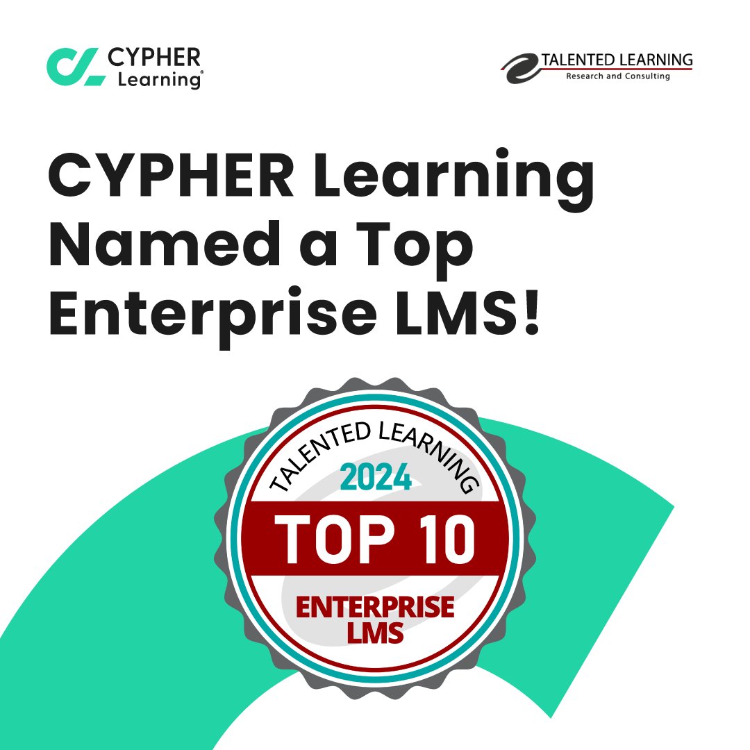 cypherlearning's tweet photo. π¨ICYMI: CYPHER was named a Top Enterprise LMS in the 2024 @TalentedLearn LMS Awards!! π
Learn more about the award here: https://t.co/g3JCPhctzq
#CYPHERLMS #LMSAwards #EdTech #EnterpriseLMS #TalentedLearning2024 https://t.co/fBKVsQmkKu