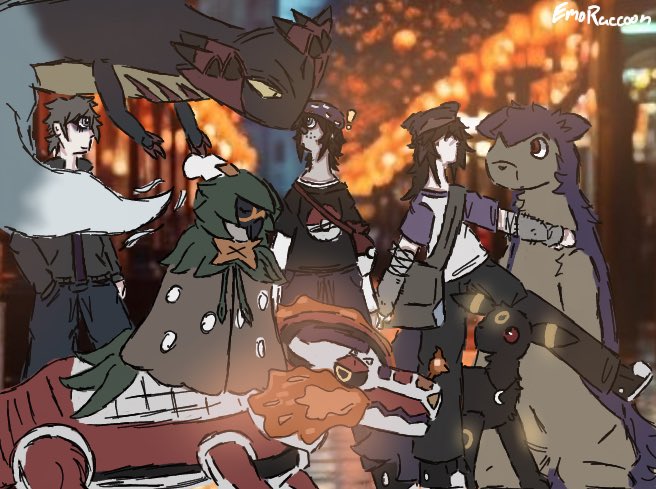 3m0_racc00n's tweet image. Happy Halloween!!!

Have my ocs going out trick or treating :D
 #halloween #pokemonocs