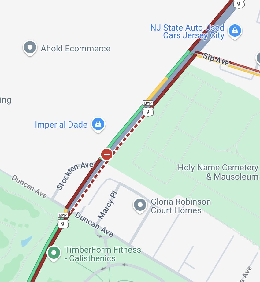 SafeStreetsJC's tweet photo. #JCcrashes Severe crash on State Route 1/9 between Duncan & Sip ~9am. Bicyclist was pronounced. Debris across the roadway, 1/9 is closed for Hudson County crash scene investigation. Fix this notoriously deadly roadway @GovMurphy @NewJerseyDOT @RajMukherji @SenatorMcKnight https://t.co/kUFoaY3Acy