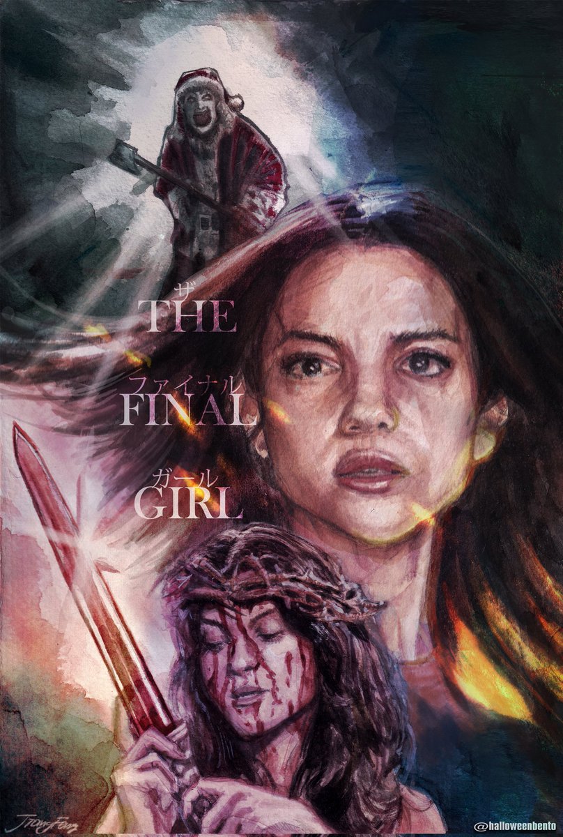 HalloweenBento's tweet photo. Happy Halloween!! 🎃 
My Terrifier 3 fan poster inspired by Black Christmas 1974 Japanese poster and Terrifier 3's "The Final Girl" Sienna character poster. Lauren LaVera you will always be famous!! 

@_LaurenLaVera_ @TerrifierFilm @damienleone https://t.co/7iqItoZXjj