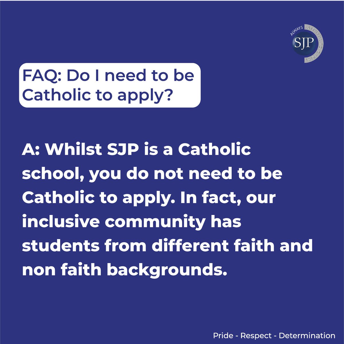 SJPHeadteacher's tweet photo. Here are answers to some of the most frequently asked questions about admissions to SJP. If you have any questions, drop us a DM. https://t.co/PeLgFshTqe