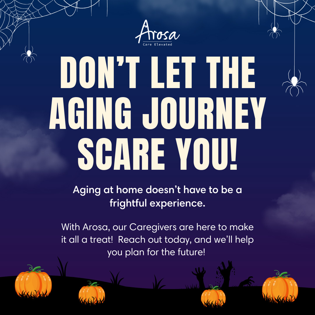 arosa_care's tweet photo. Need help navigating the challenges of aging? We've got your back, day or night.
#ArosaCare #Halloween #NoTricksJustCare https://t.co/DFH6tMQRUm