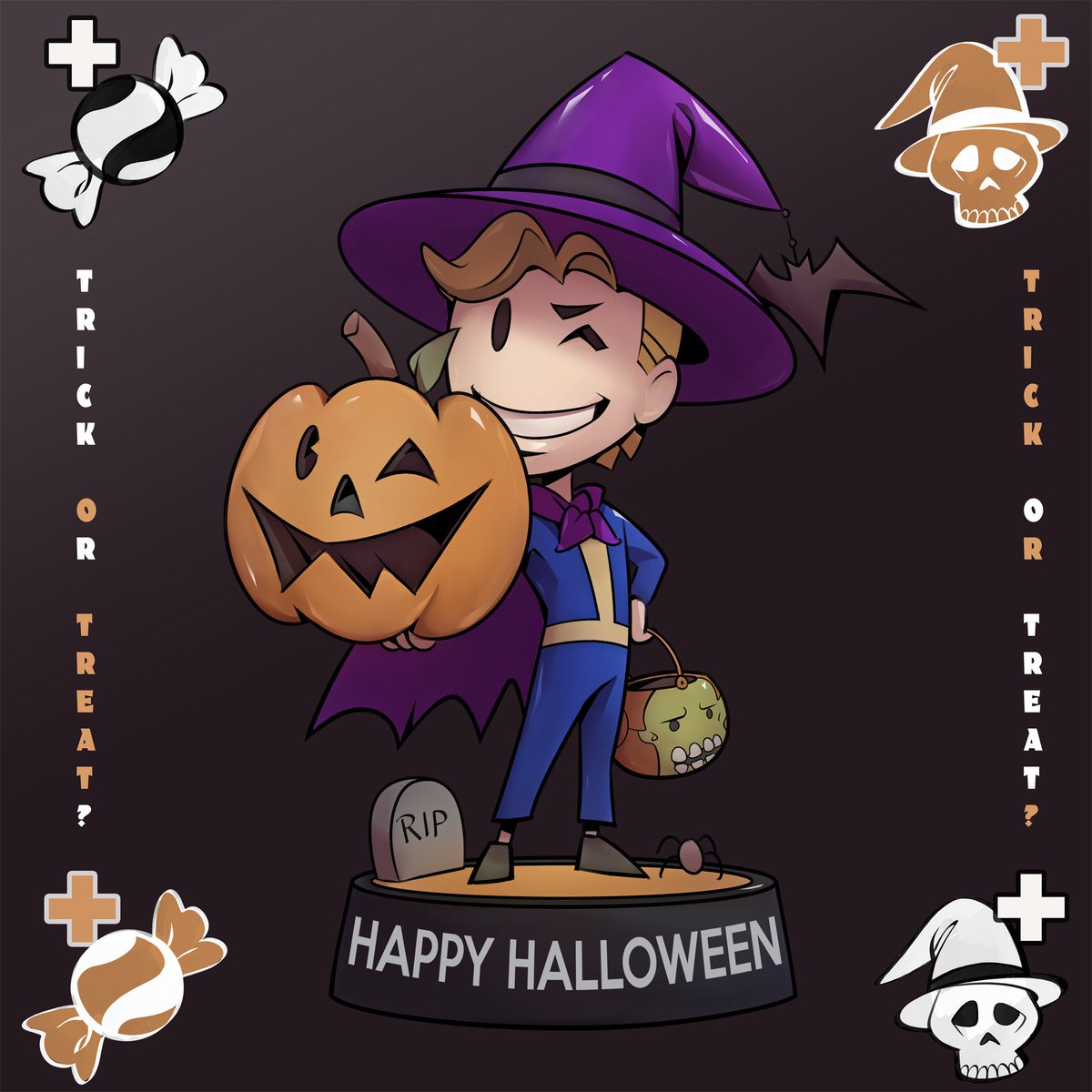 bethesda's tweet photo. Trick or treat, vault dwellers! #HappyHalloween https://t.co/pLO96R12dT