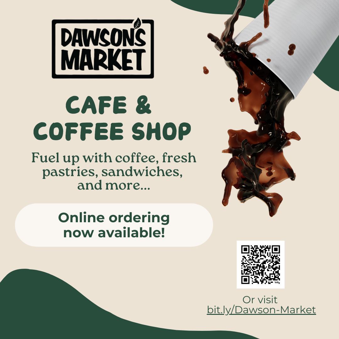 Dawson’s Market at USG is now offering online ordering! Energize your day with tasty sandwiches, fresh pastries, coffee, and much more! Order now at bit.ly/Dawson-Market.