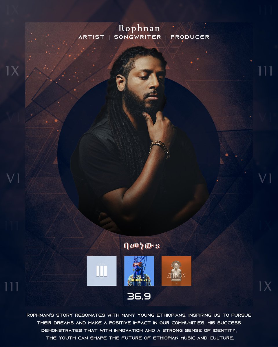 he is another ይቻላል personality that pushes the ideology that ideas if belived could craft Reality <a href="/rophnan/">Rophy</a>

Songs that play a crucial role in setting the vibe for My Day 1/8 
.
#song #poster #design #ethiopianmusic #rophnan