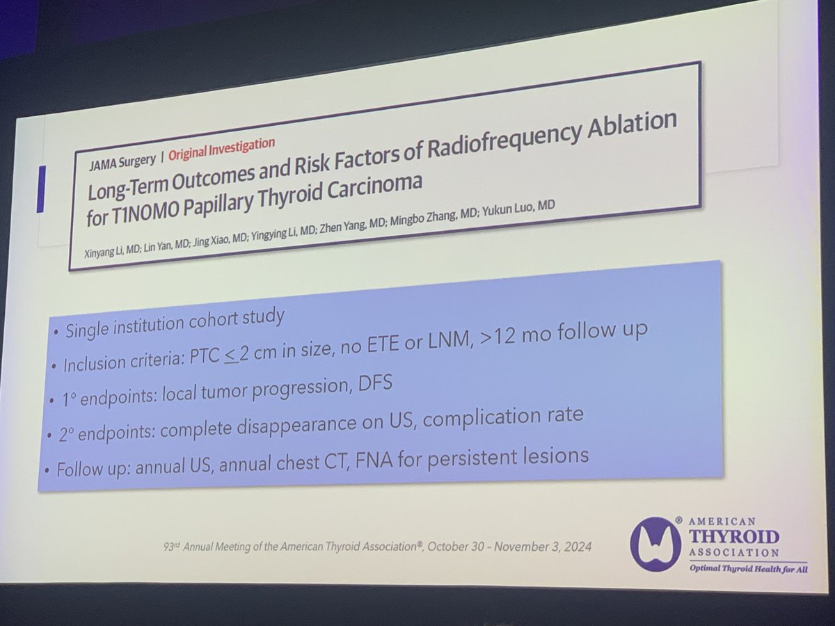 DrIramHussain's tweet photo. Year in #thyroidology surgical talks at @2024ATA focusing on #RFAThyroid!
Reviewed most of these in @clinicalthyroid earlier this year 🦋!
#InterventionalEndocrinologists
#NASOIE https://t.co/Iw3k6WGyeb
