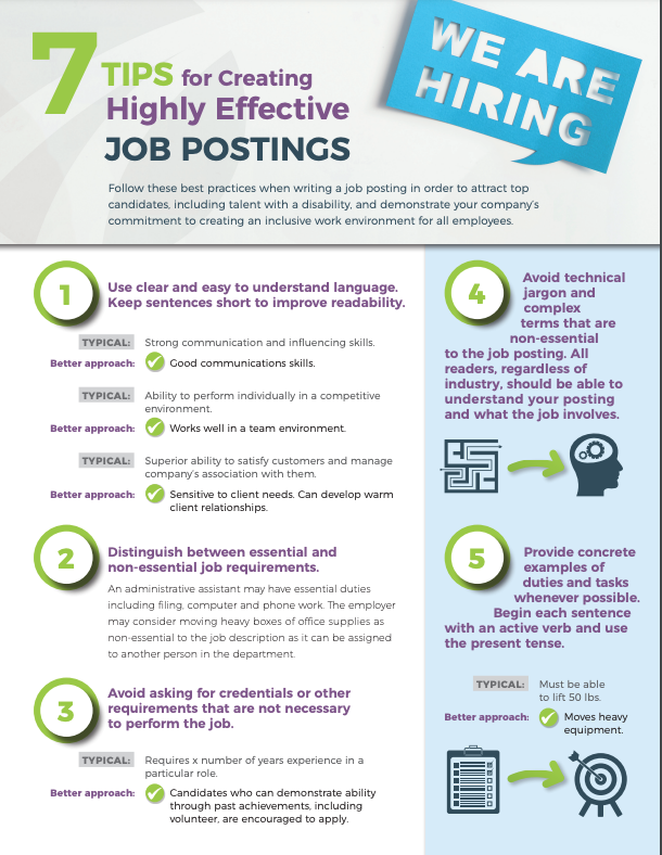 Have you been following our five-part “7 Tips” video-reel series each week during #NDEAM24? Want to know more about 7 Tips For Creating Highly Effective Job Postings? Check out the full tip sheet! E&amp;F in PR Kit, “Tip Sheets” accordion: bit.ly/47M1Snw
#EngageTalent
